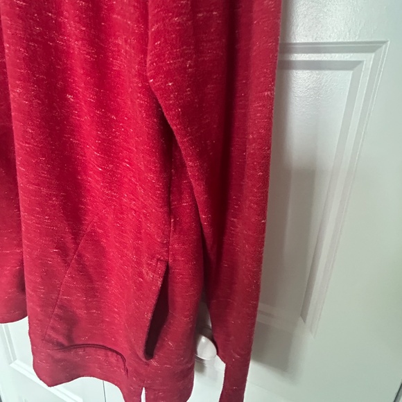 J. Jill French Terry Cowl Neck Tunic Pullover Sweatshirt Scarlet Red Womens L - Picture 6 of 6